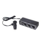 прикуриватель-разветвитель SKYWAY 3 гнезда + USB Черный предохранитель 5А, USB 2000mA S02301024