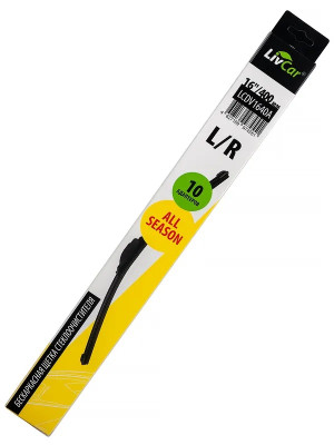 щетка с/о LivCar All Season бескаркасная, 16''/400 мм (10 адаптеров) арт. LCDV1640A