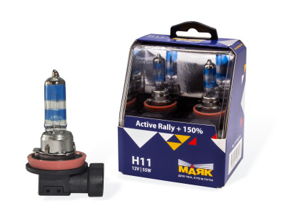 лампа МАЯК H11 12V 55W PGJ19-2 Active Rally +150% (silver) (ком-т 2шт.) арт. 72110AR+150