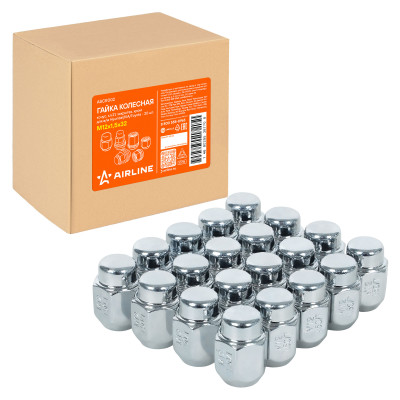 гайка колесная AIRLINE M12x1,5x32, конус, кл.21, закрытая, хром для а/м Hyundai/KIA/Toyota ASCR002