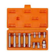 набор бит вставок AIRLINE SPLINE 3/8” (30мм и 75мм, M7-M12) с держ.  ½” DR, 11 предм. в кейсе AT-B-51