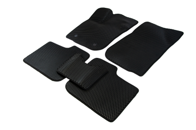 коврики салона Carpetelli Renault LOGAN 2 2012- комплект EVA ромб черный кант черный
