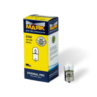 лампа МАЯК R10W 24V 10W BA15s ORIGINAL PRO (упак. 10шт.) арт. 02416/10