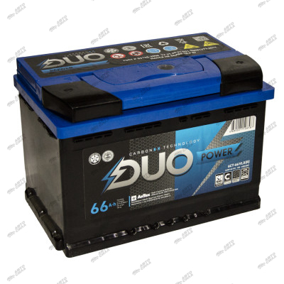 аккумулятор DUO POWER 66 А/ч 650A обр. п. (278х175х190) 6СТ-66 LЗ (R)