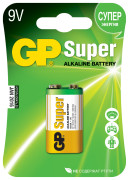 батарейка GP Super Alkaline алкалиновая 6LR61 (крона) 9V BP1 (1 шт/уп.) 02786