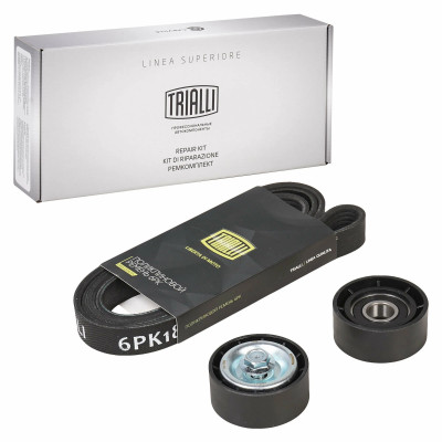 ролик TRIALLI натяжной (2шт)+ремень (6PK1820) Лада Ларгус (12-)/Logan (04-) 1.6i 16V AC GD 735