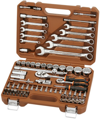 набор инстр. OMBRA универсальный 82 предмета, 1/4", 1/2"DR головки 12-гран. в кейсе арт.OMT82S12