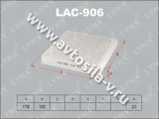 Фильтр салонный LYNX(SUZUKI Swift 05>/SX4 06>), LAC-906