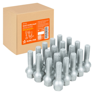 болт колесный AIRLINE M12x1,5x32x62,5, сфера R12, кл.17, дакромет для а/м Mercedes ABLT008