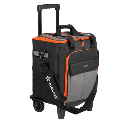 сумка-холодильник AIRLINE 48л на колесах с телескоп.ручкой, водонепр., черн./сер./оранж.ADCB014