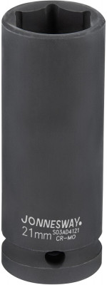 головка JonnesWay ударная глубокая торцевая 1/2"DR шестигранная 21мм арт.S03AD4121