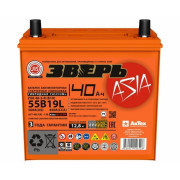 аккумулятор ЗВЕРЬ Asia 40 А/ч 470A обр. п.(кл. конус узкие) (189x129x223) 6СТ-40LЗ/55B19L