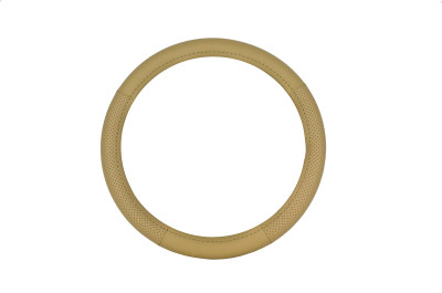 оплетка CARPETELLI на руль M кожа Classic (бежевая перфорация по бокам, верх и низ — бежевая гладкая кожа, бежева нить) арт. CA022-СPBgBg