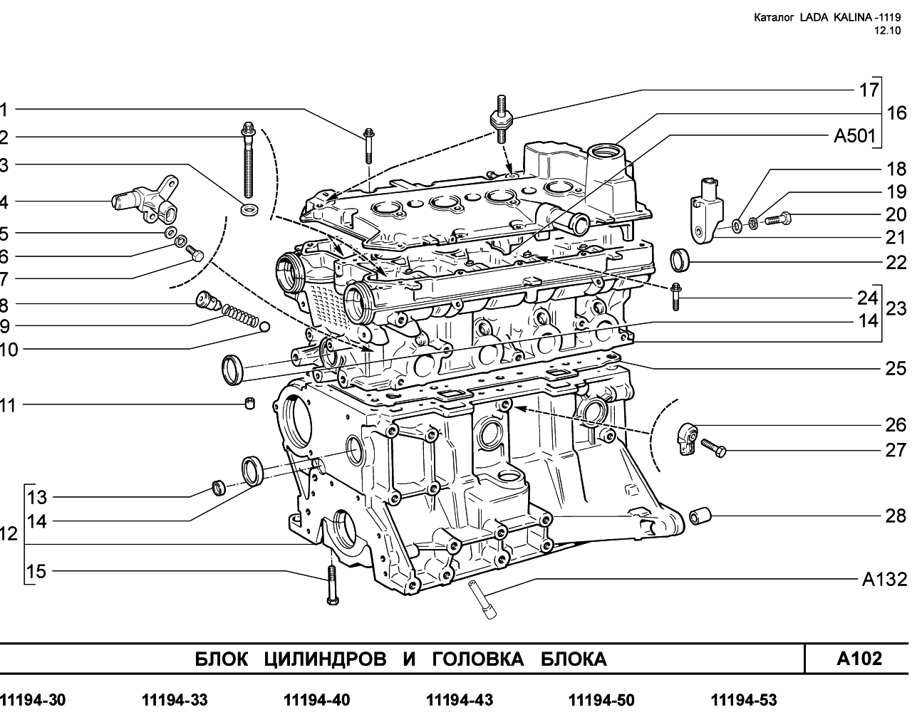 LADA KALINA 1119 25.01.2011 Блок цилиндров и головка блока  