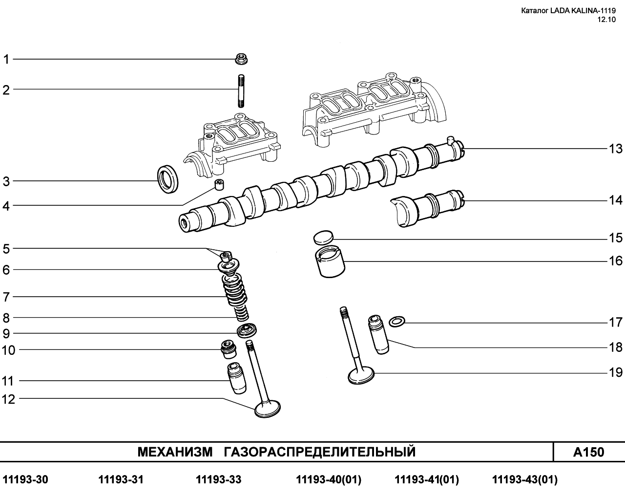 LADA KALINA 1119 25.01.2011 Механизм газораспределительный