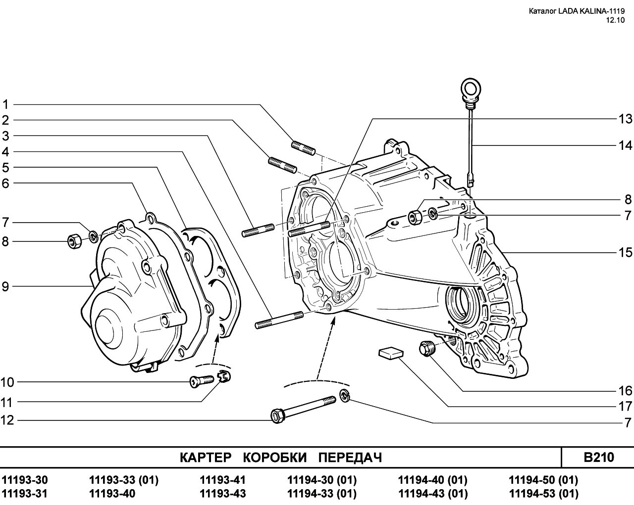 LADA KALINA 1119 25.01.2011 Картер коробки передач
