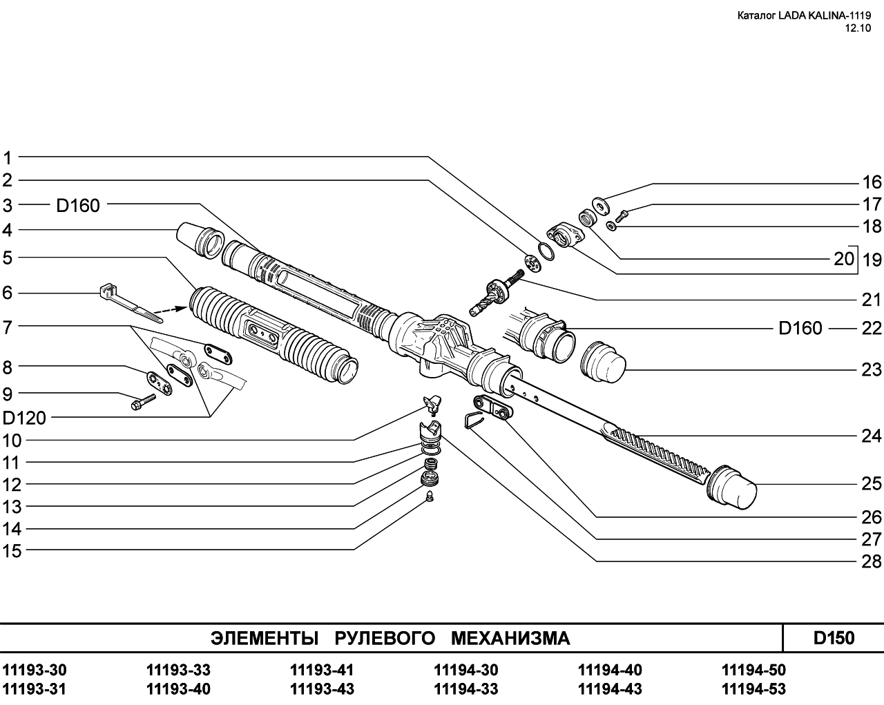 LADA KALINA 1119 25.01.2011 Элементы рулевого механизма