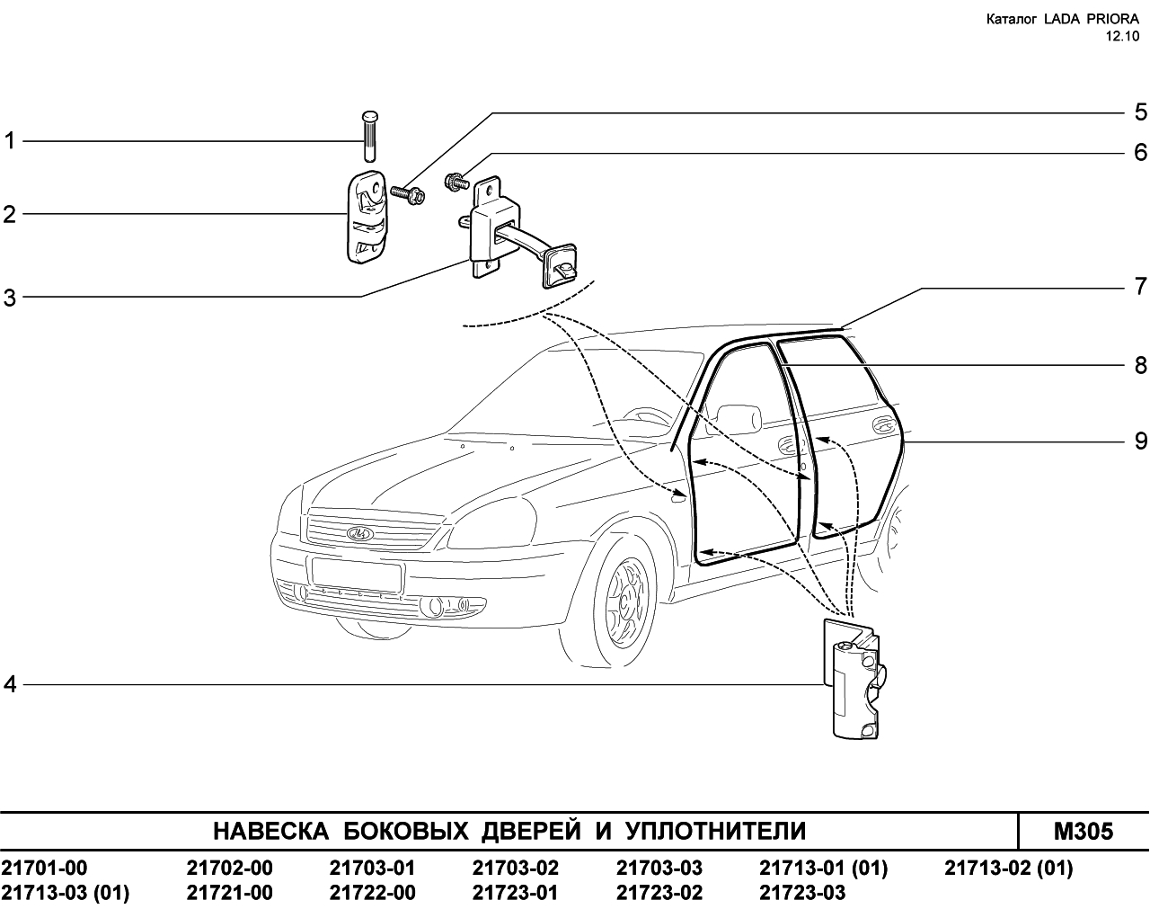 LADA PRIORA 16.12.2010 Навеска боковых дверей и уплотнители