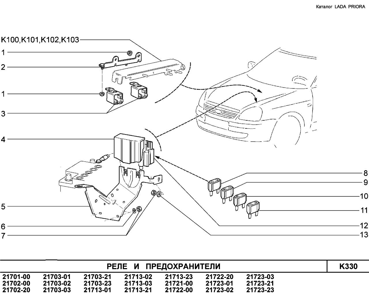 Lada priora схема предохранителей