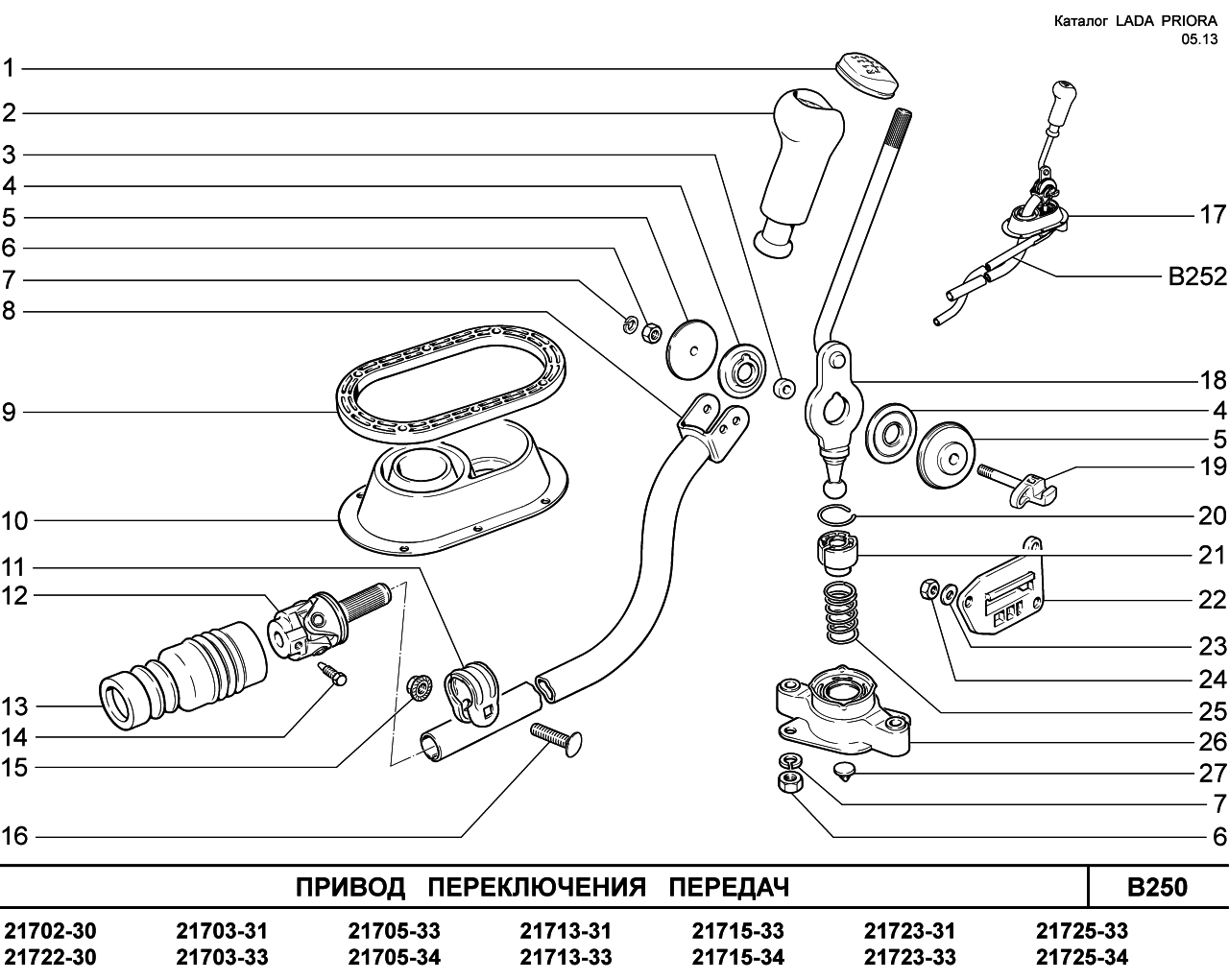 LADA PRIORA 2013 FL Привод  переключения  передач