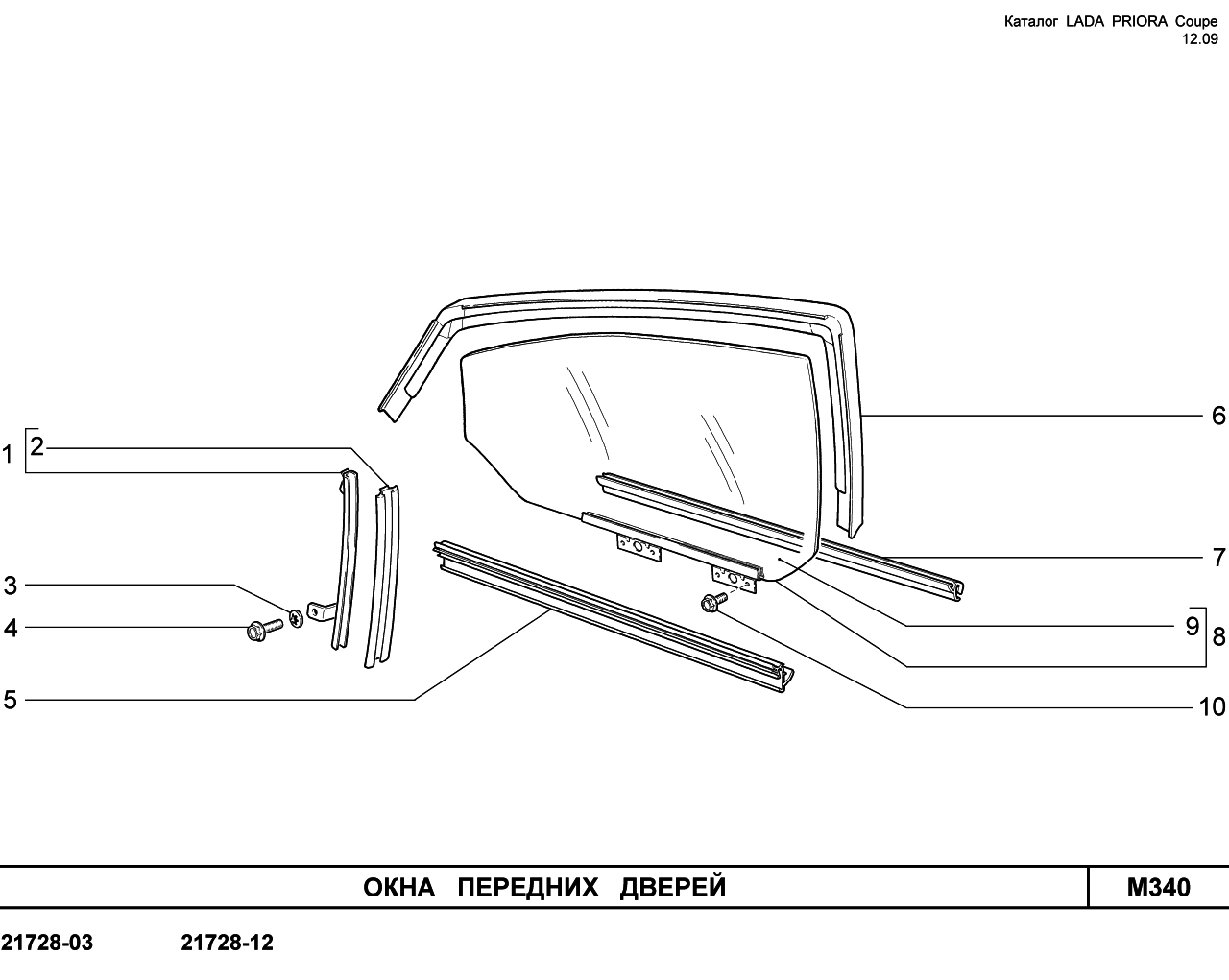 LADA PRIORA COUPE 15.01.2010 Окна передних дверей