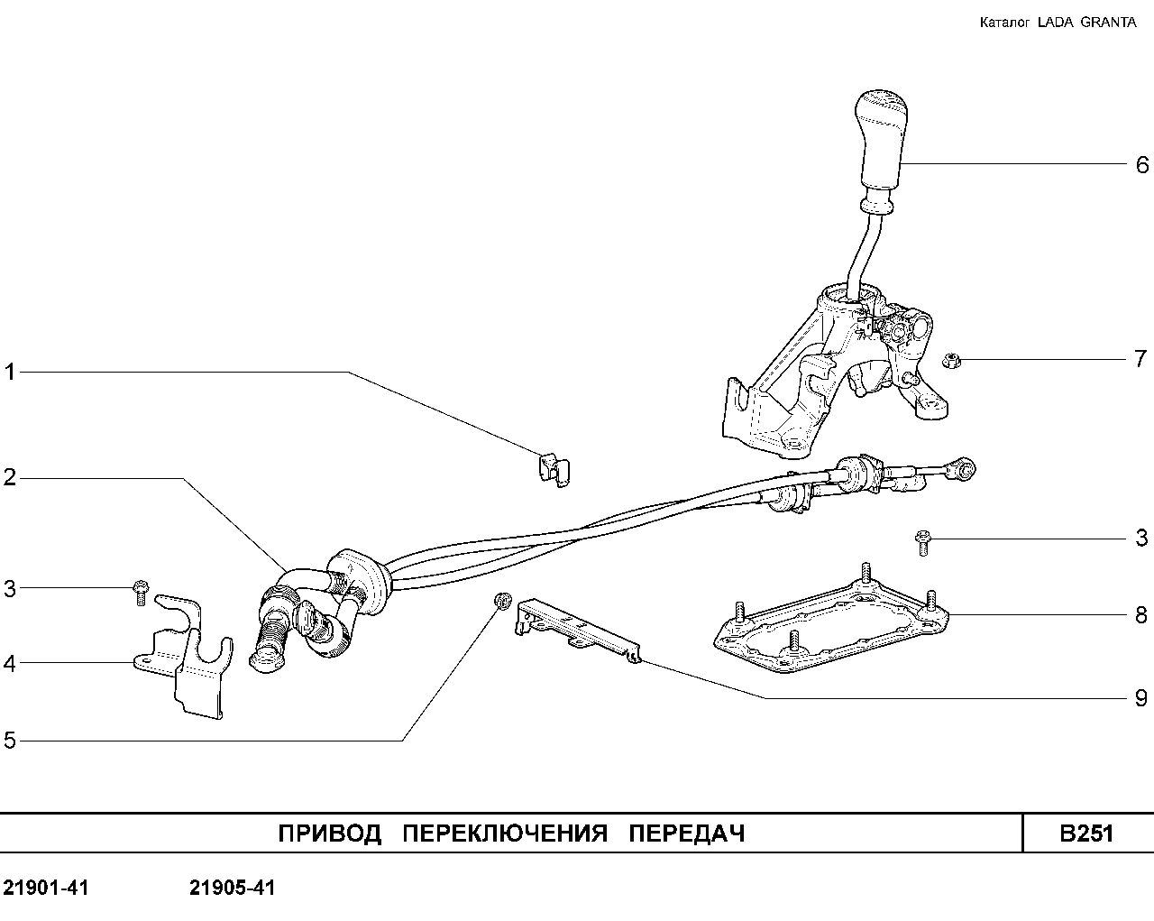 LADA GRANTA 01.2013 Привод переключения  передач 