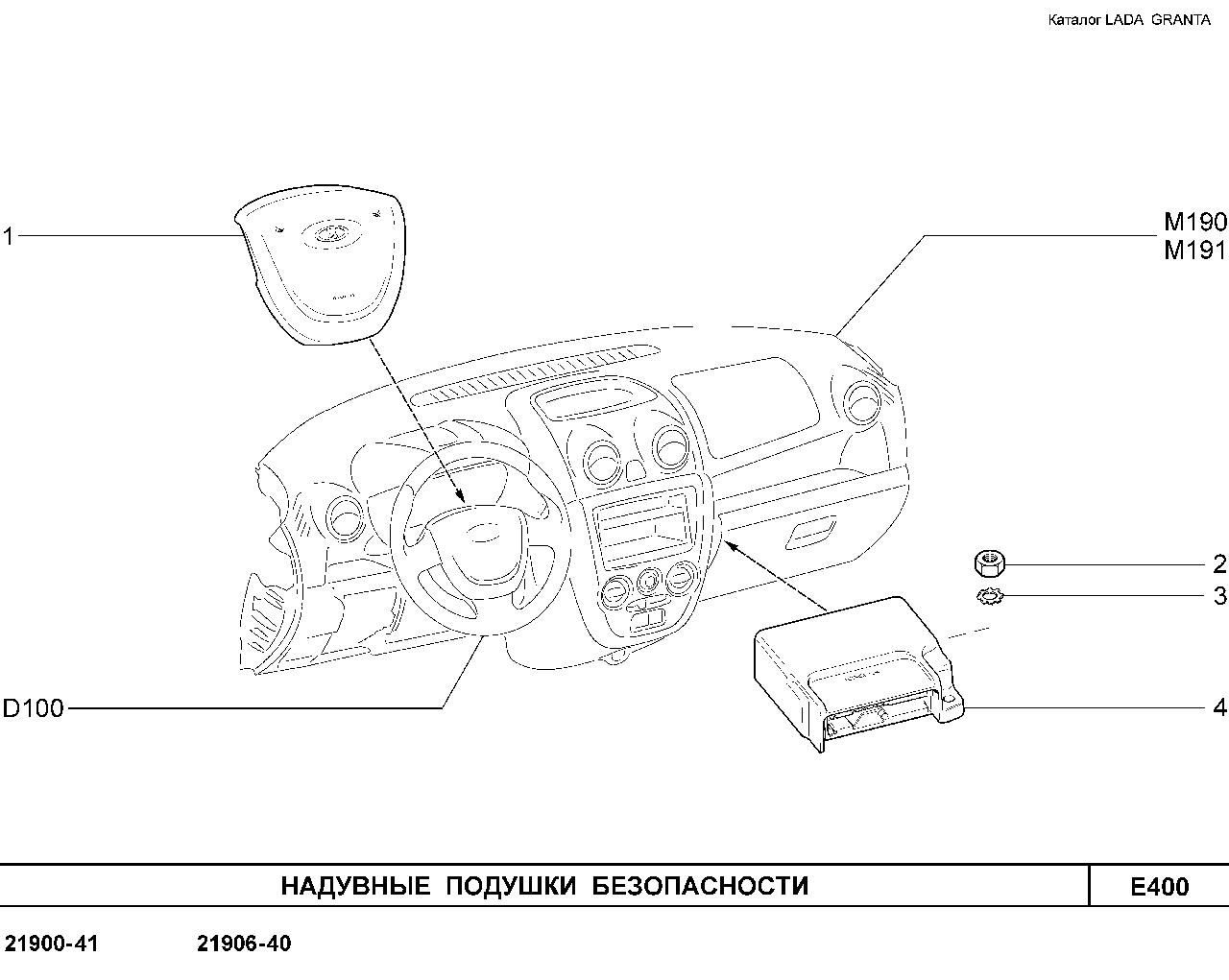 LADA GRANTA 01.2013 Надувные подушки безопасности