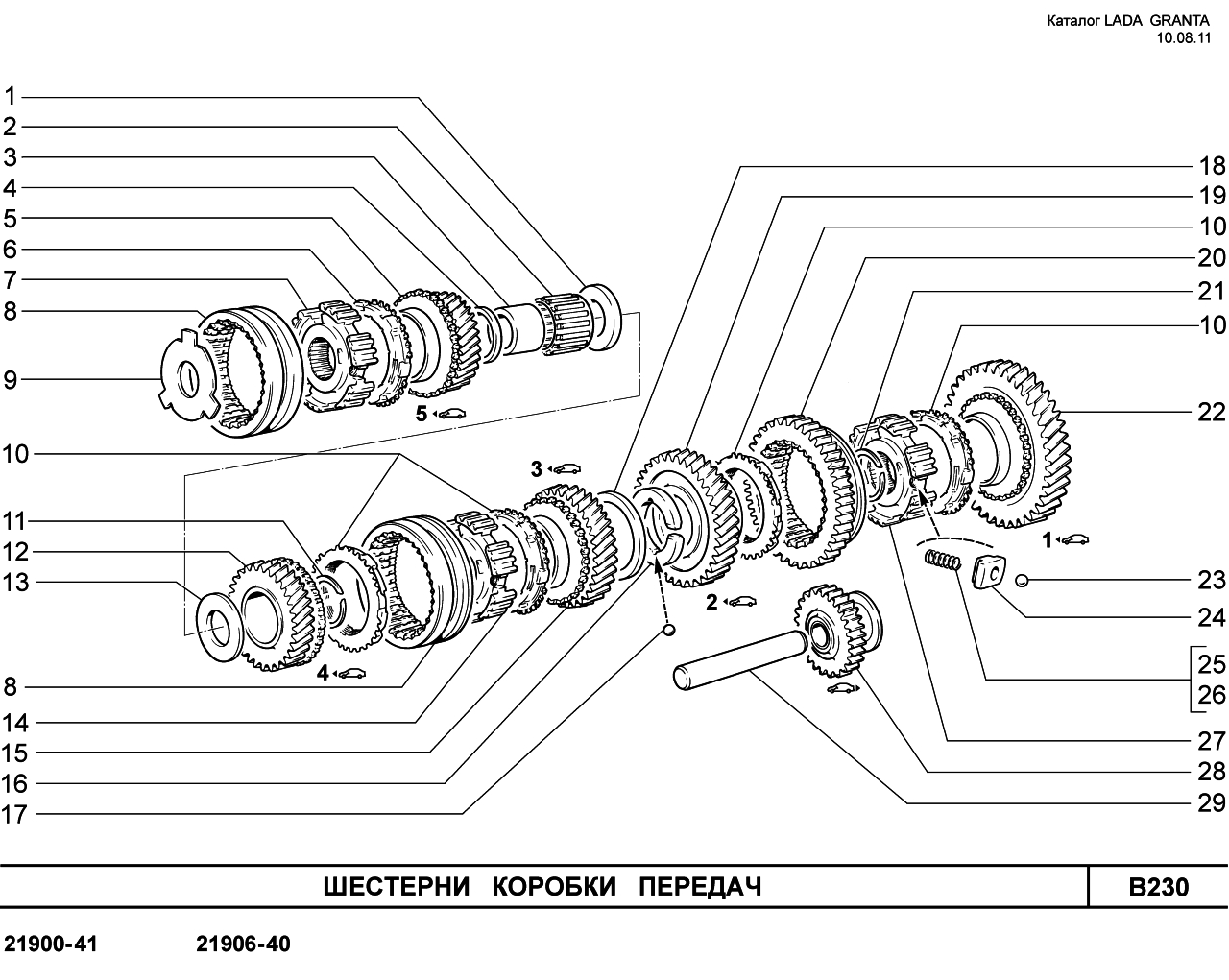 LADA GRANTA 05.09.2011 Шестерни коробки передач