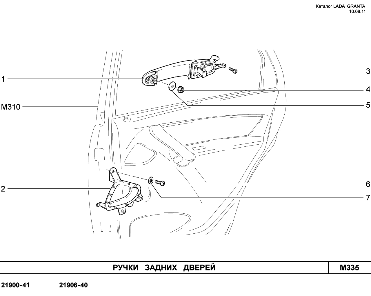 Лада гранта схема двери