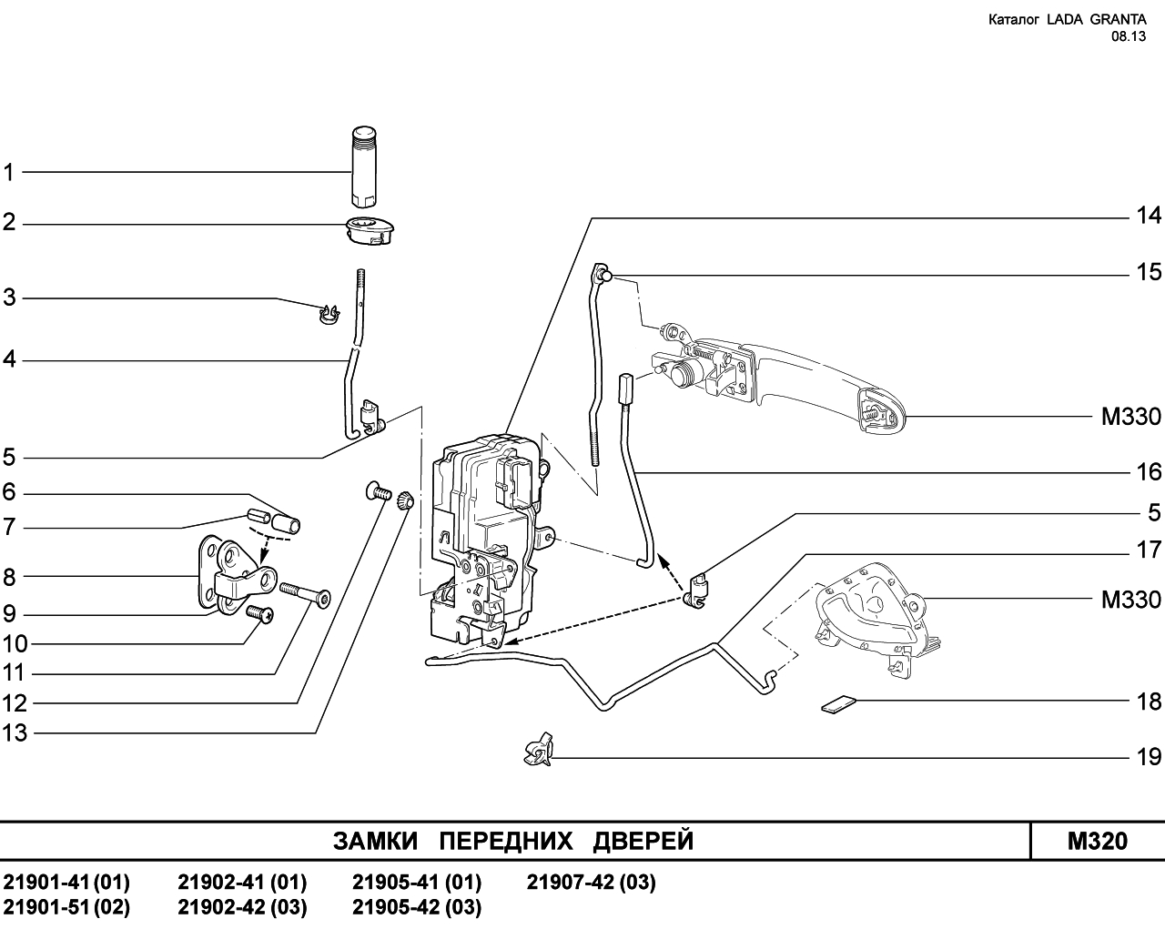 LADA GRANTA 08.2013 Замки передних дверей