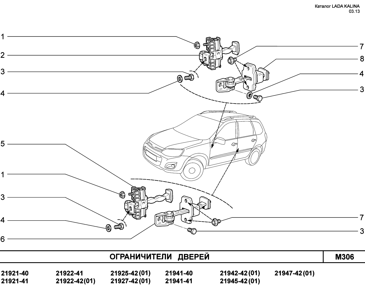LADA KALINA 2 Ограничители дверей