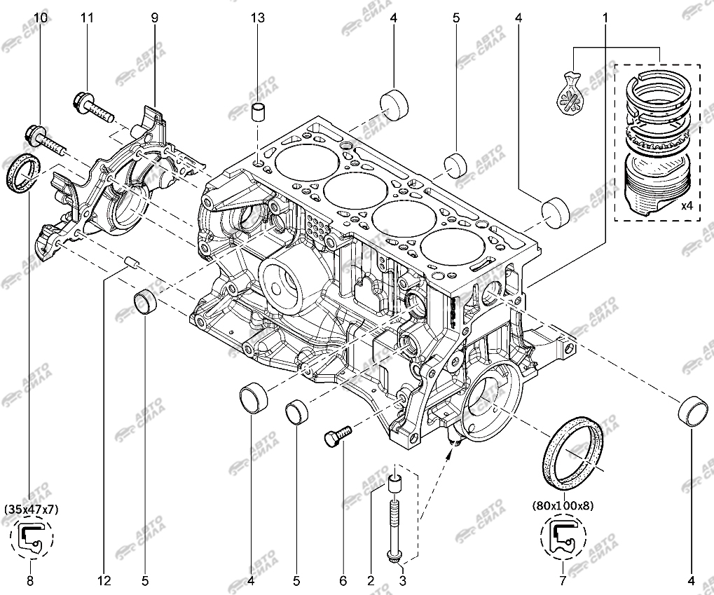 LADA LAGRUS 2012 Блок цилиндров (8 КЛ)