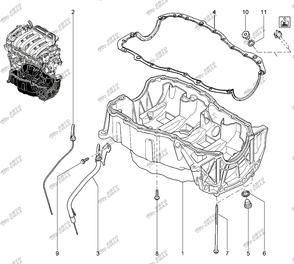 LADA LAGRUS 2012 Двигатель (16 КЛ) (картер)