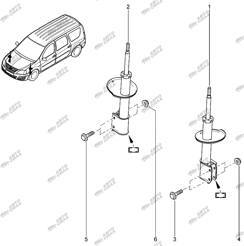 LADA LAGRUS 2012 Амортизатор передний