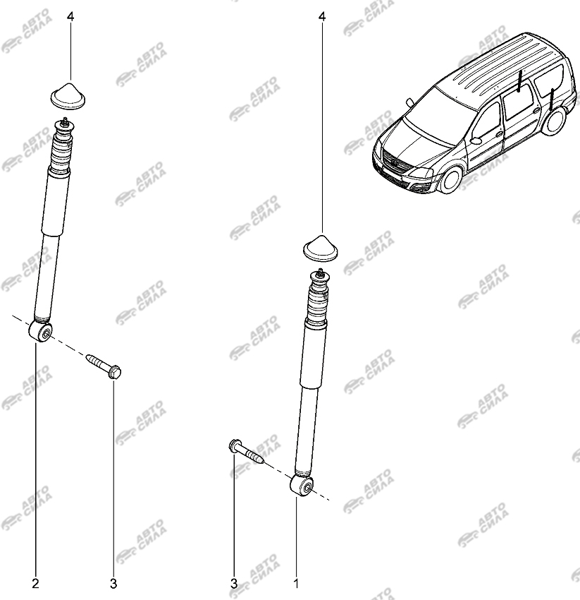 LADA LAGRUS 2012 Амортизатор задний