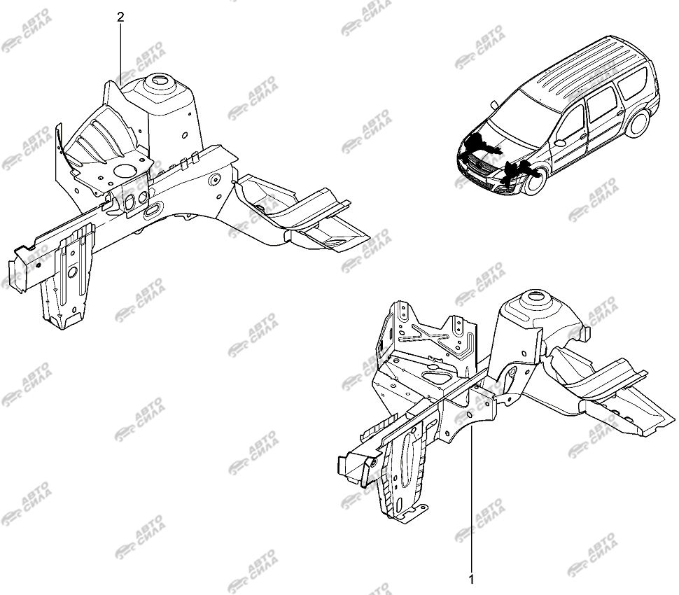 LADA LAGRUS 2012 Брызговик с лонжероном