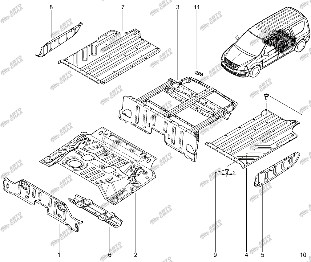 LADA LAGRUS 2012 Элементы нижние задние