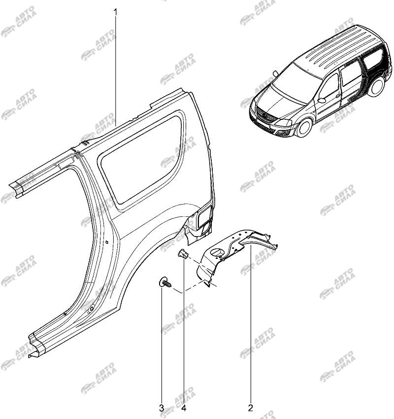 LADA LAGRUS 2012 Боковина задняя левая
