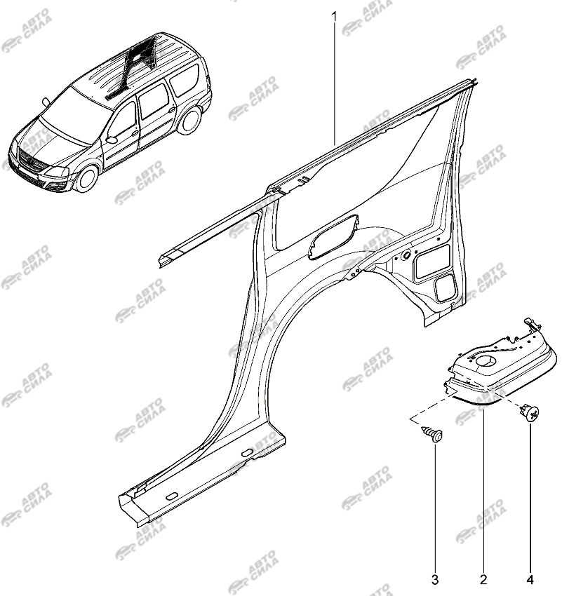 LADA LAGRUS 2012 Боковина задняя правая