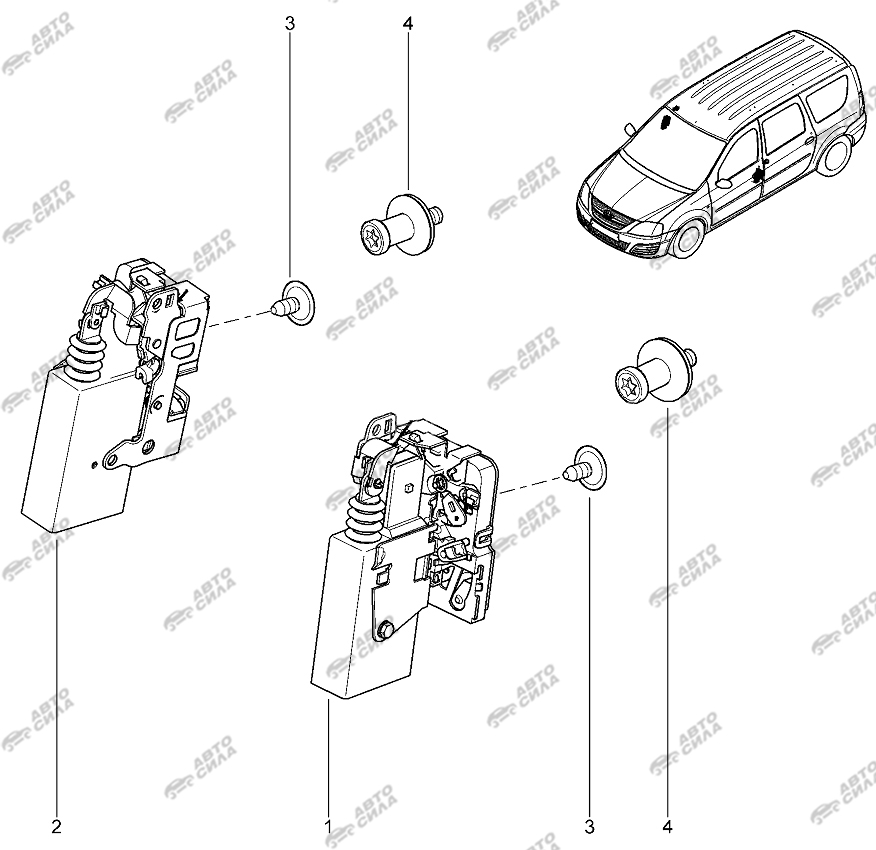LADA LAGRUS 2012 Замки передних дверей