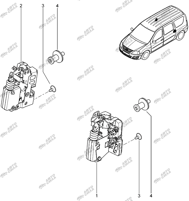 LADA LAGRUS 2012 Замки задних дверей