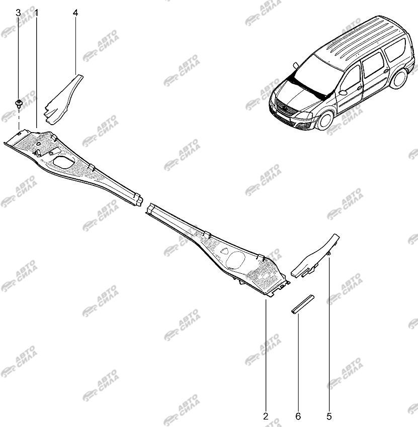 LADA LAGRUS 2012 Решетка водоотводящего короба