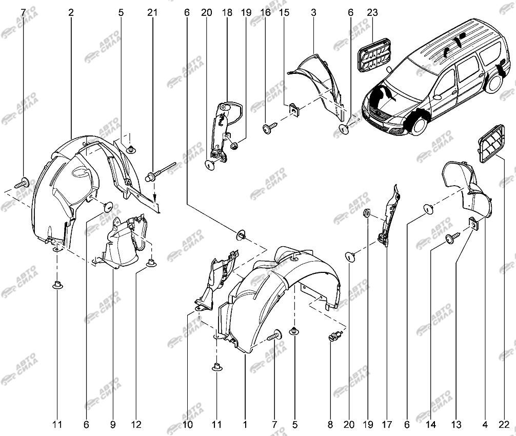 LADA LAGRUS 2012 Щитки арок колес