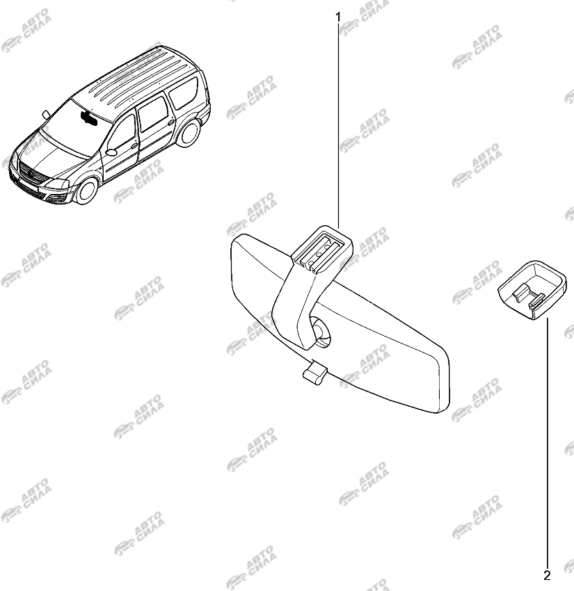 LADA LAGRUS 2012 Зеркало заднего вида салонное
