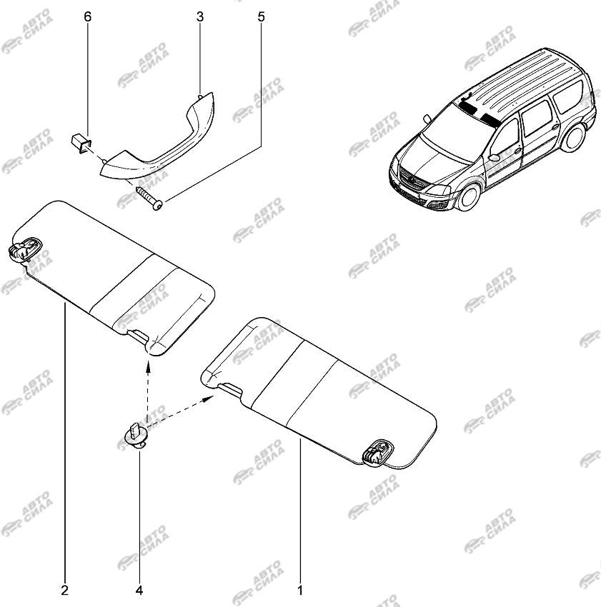 LADA LAGRUS 2012 Поручни, козырьки, ключки