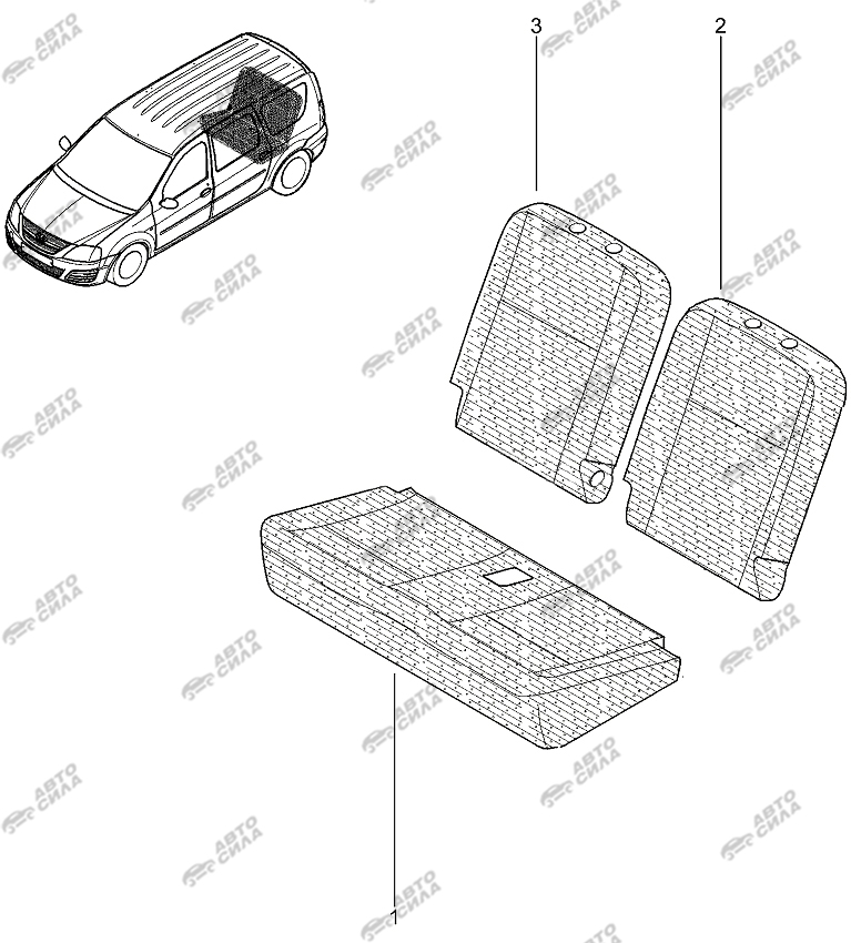 LADA LAGRUS 2012 Подушка, спинка задних сидений (1/3)