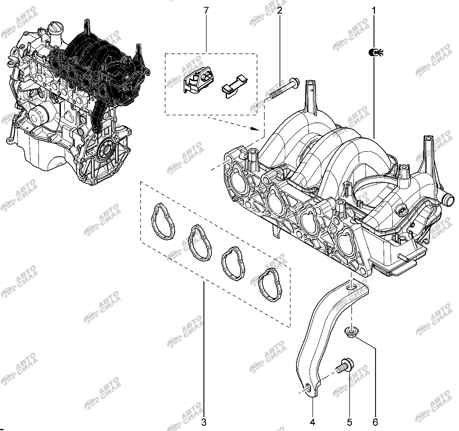 LADA LAGRUS 2012 Впускной тракт (8 КЛ)
