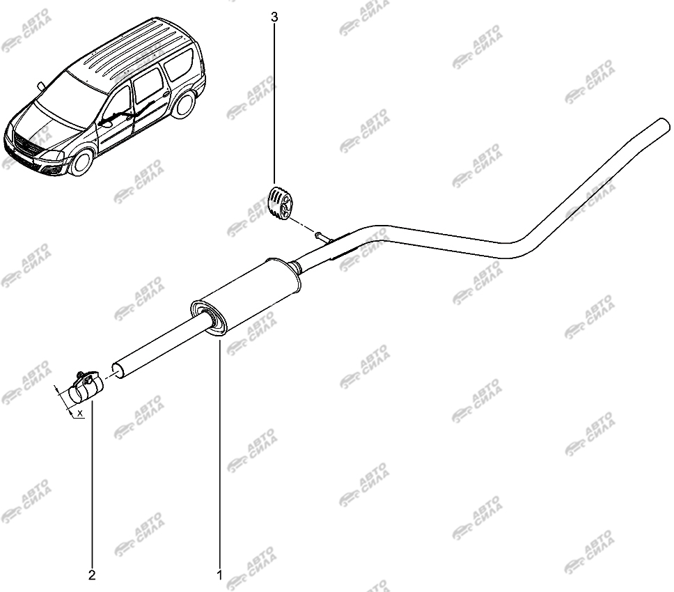LADA LAGRUS 2012 Глушитель