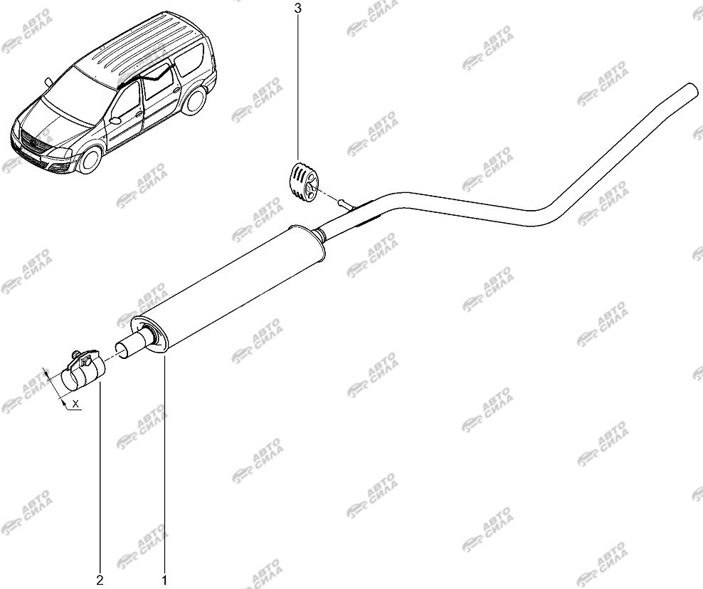 LADA LAGRUS 2012 Глушитель