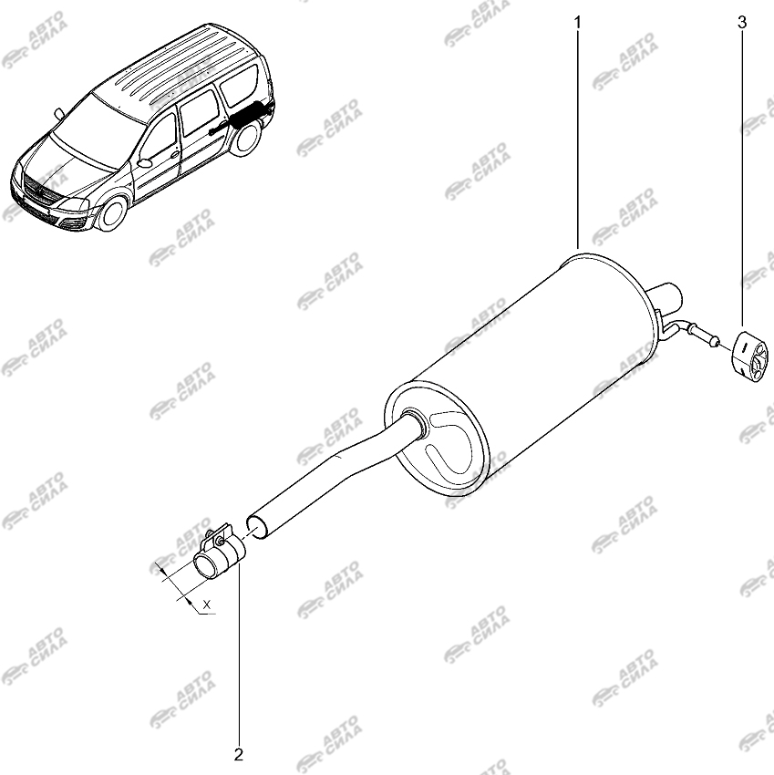 LADA LAGRUS 2012 Глушитель